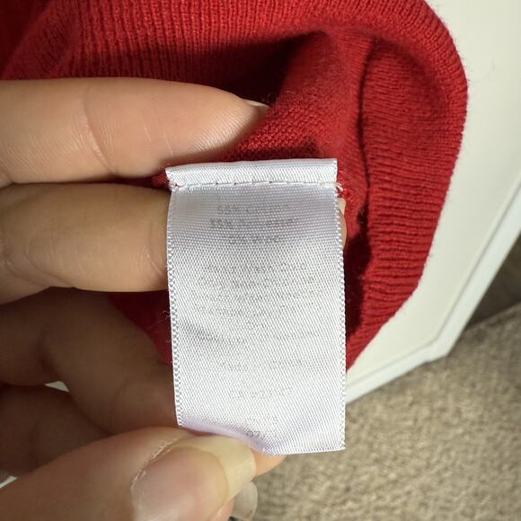 Talbots Womens Sweater 1X Red Plus Mock Boat Neck 3/4 Sleeves Classic Minimalist - Picture 3 of 4